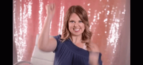 Party Girl Doing Yahoo Gesture GIF