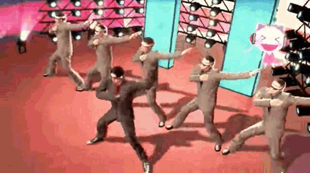 Yakuza Funny Group Dancing Synchronized GIF