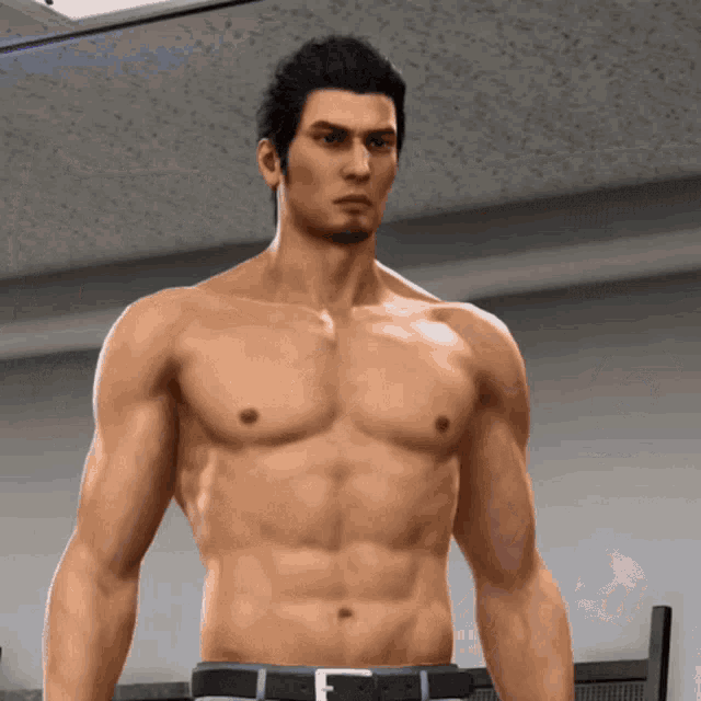 Yakuza Kazuma Kiryu Kneeling Shaking Head No GIF