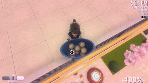 Yandere Simulator Ayano Aishi Drop Basket GIF