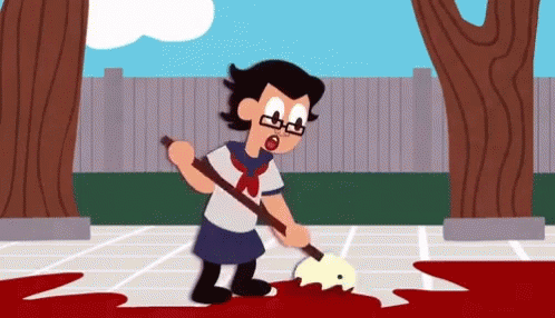 Yandere Simulator Funny Anime Mopping Blood GIF