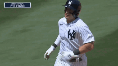 Yankees Baseball Player Running Home