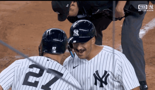 Yankees Baseball Players Hugging GIF