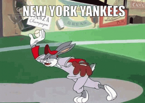 Yankees Sweep Bugs Bunny Pitch GIF