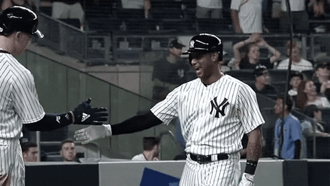 Yankees Sweep Hand Taps GIF
