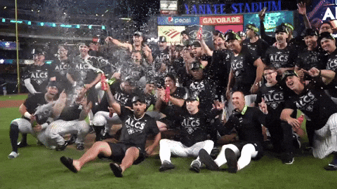 Yankees Win Pop Champagne GIF
