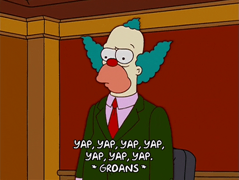 Yap Krusty The Clown Groans GIF