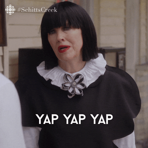 Yapping Schitts Creek Catherine O'hara GIF