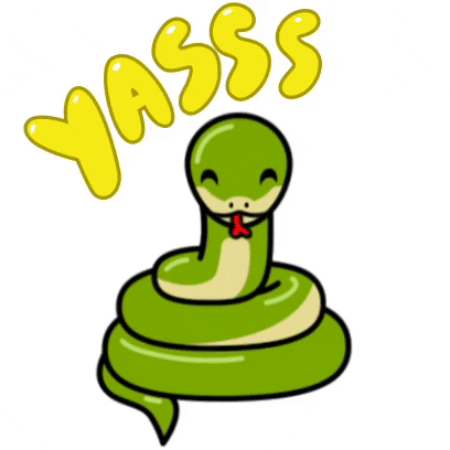 Yas Sneaky Snake Cartoon Art GIF