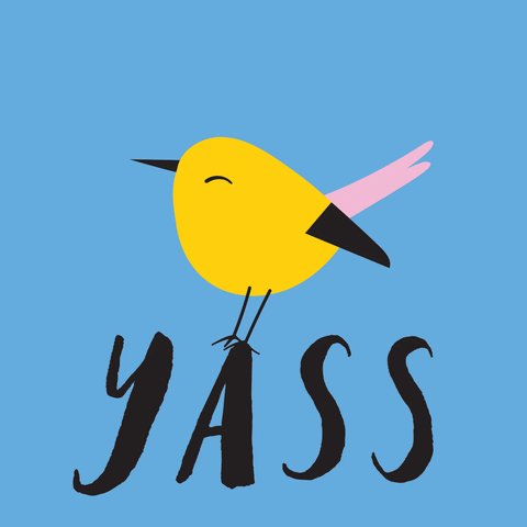 Yass Yellow Bird Jumping Animation GIF