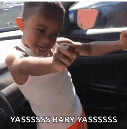 Yasss Baby Cute Boy Happy Dance GIF