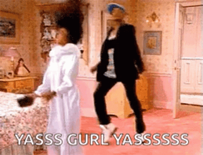 Yasss Girl Pumped Up Tandem Dancing GIF