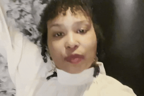 Yassss Hand Up Smiling Lady GIF