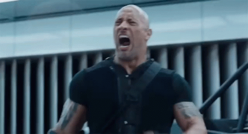 Yawning Dwayne Johnson In Set GIF