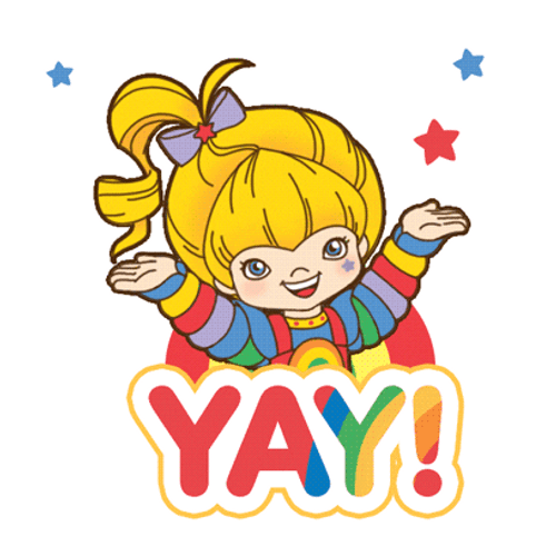 Yay Animated Girl Rainbow Brite Hallmark Congratulations GIF
