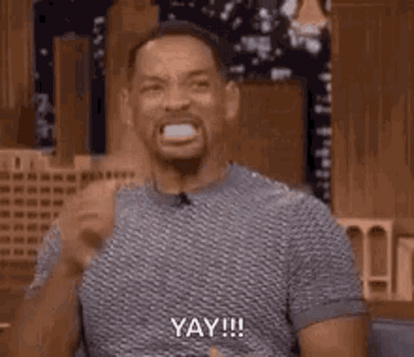 Yay Excited Clap Funny Reaction Will Smith GIF