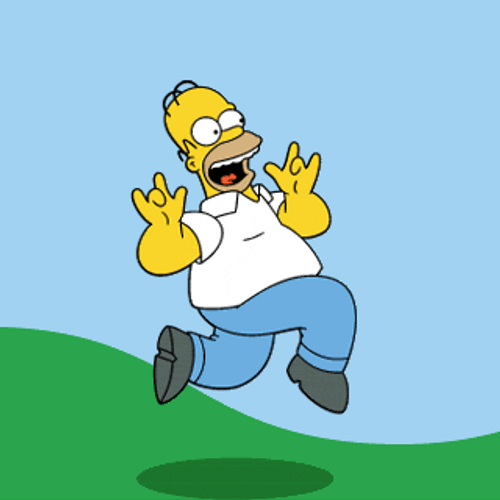 Yay Happy Cheer Running Homer Simpson GIF
