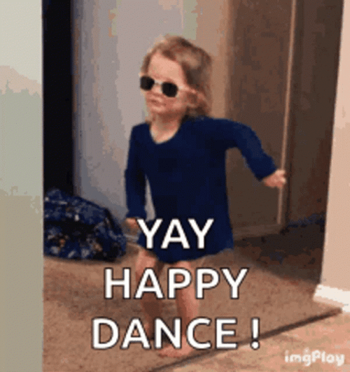 Yay Happy Dance Cute Girl Sunglasses GIF