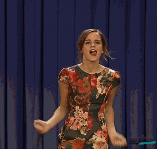 Yay Happy Dancing Reaction Emma Watson GIF