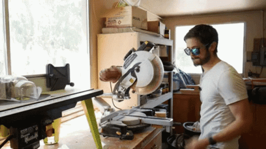 Yeah Buddy Man Using Saw GIF