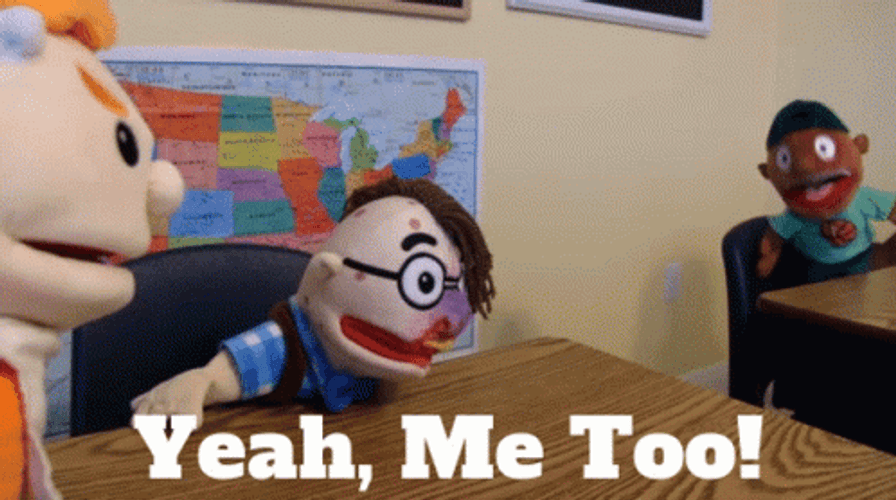 Yeah Me Too Kindergarten Showdown Puppets GIF