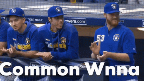 Yelich Clapping With Teammates GIF