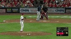 Yelich Hits Ball Falls To Audience GIF