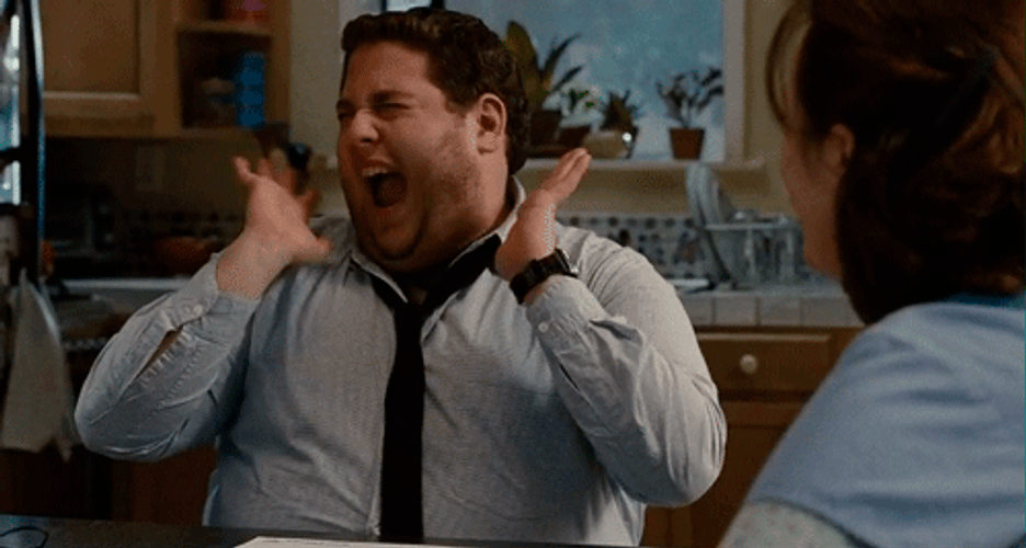 Yelling Jonah Hill Excited  GIF