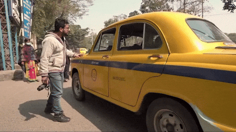 Yellow Ambassador Taxi Uber GIF