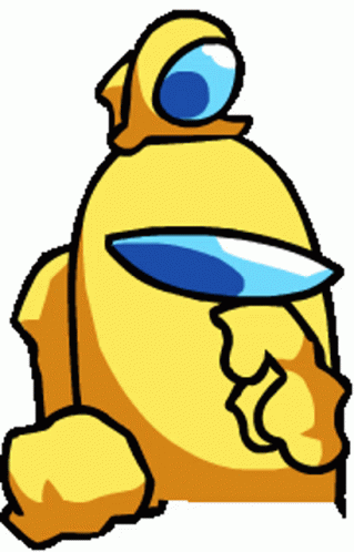 Yellow Among Us Bouncing GIF