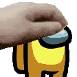 Yellow Among Us Hand Squishy GIF