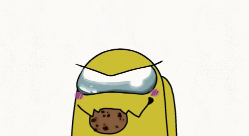 Yellow Among Us Heart Cookies GIF