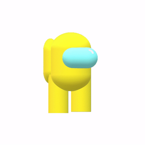 Yellow Among Us Kicking Left And Right GIF