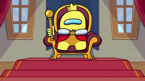 Yellow Among Us King Throne GIF