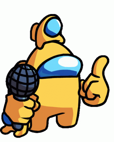 Yellow Among Us Like Finger Sign GIF