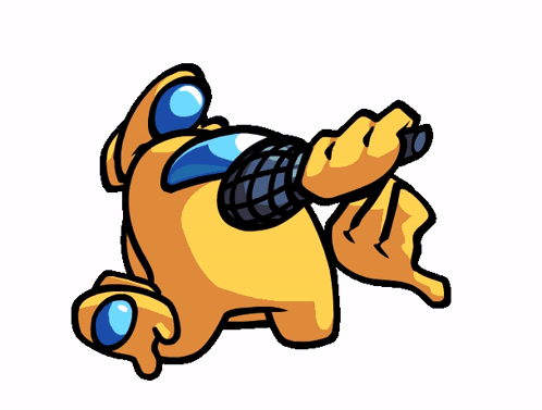 Yellow Among Us Mic Check GIF