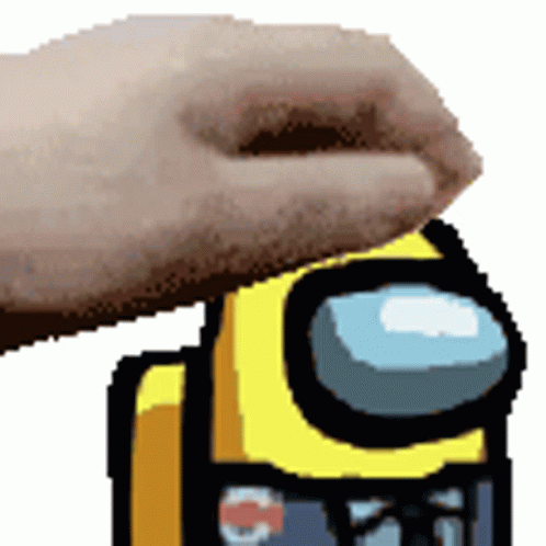 Yellow Among Us Pat Like Pet GIF