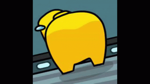 Yellow Among Us Showing Back GIF