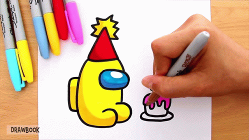 Yellow Among Us Sketch Tuesday GIF