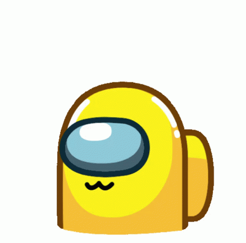 Yellow Among Us Two Fingers Touched Heart GIF