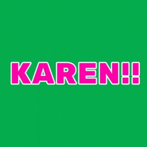 Yellow and Black Optical Illusion Saying Karen