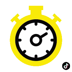 Yellow and Black Stopwatch Icon with Key