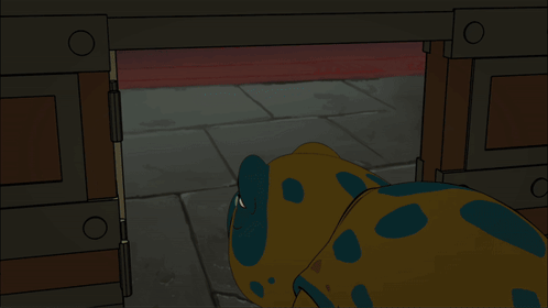Yellow And Blue Cartoon Monster GIF