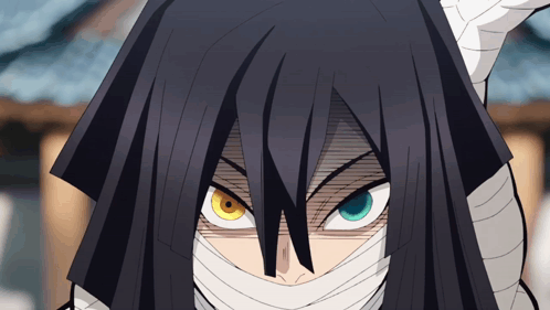 Yellow And Green Eyes Of Obanai GIF