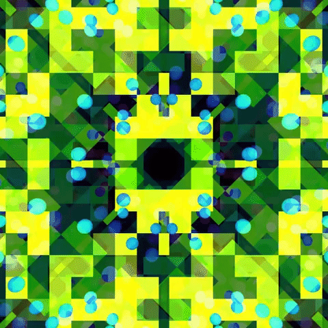 Yellow And Green Kaleidoscope GIF