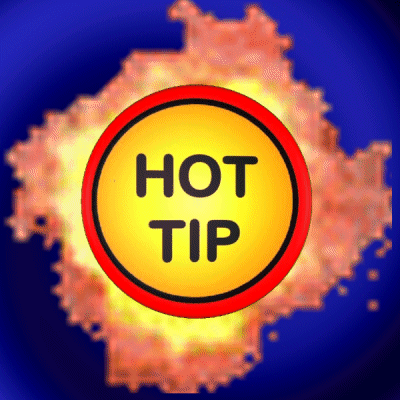 Yellow And Red Circle Saying Hot Tip GIF