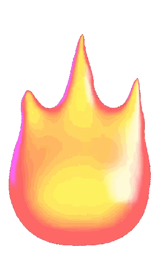 Yellow and Red Flame with Pink Outline