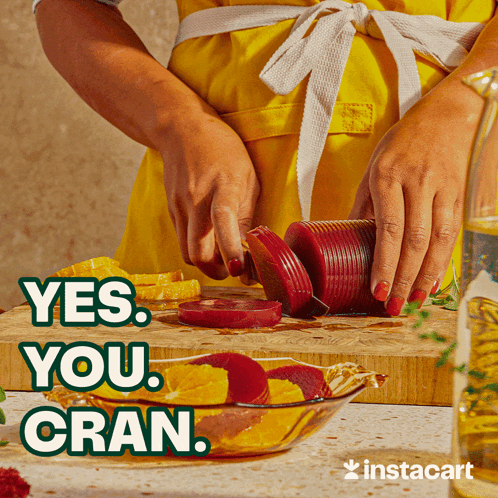 Yellow Apron Woman Cuts Vegetables Yes You Cran GIF