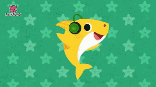 Yellow Baby Shark Singing GIF
