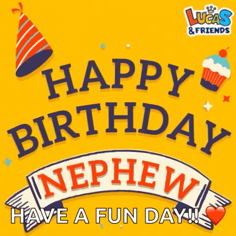 Yellow Background Happy Birthday Nephew Have a Fun Day